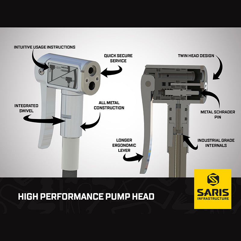 Outdoor Public Bike Pump with Gauge - Zzue Creation